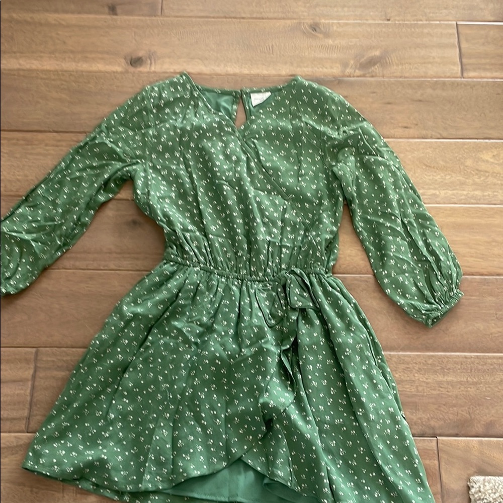 Abercrombie Kids green and white Floral Kids Dress 9/10
